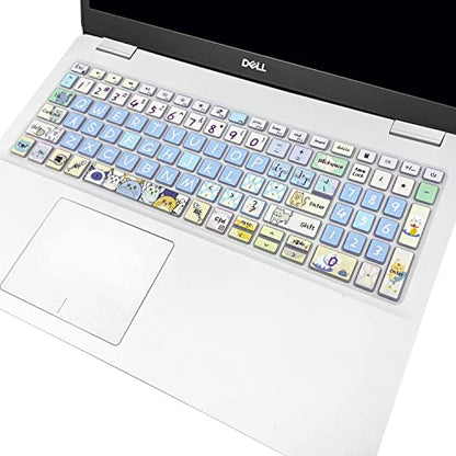 Keyboard Cover Skin for 2021 2020 2019 Dell Inspiron 15 5501 5502 5505 5508 5584 5590 5593 5598 15.6" / Inspiron 15 7000 7590 7591 7501 7506 7706 7790 / Vostro 7590 5590 7500, Cute Cat - color: Cute Cat