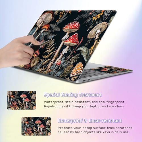 Universal Laptop Skin Sticker Decal, Compatible with MacBook HP Dell Lenovo 12"-15.6", Reusable Vinyl Notebook Cover 3PCS Set, High-Recognition Film-Fantasy Mushroom Plant - color: Fantasy Mushroom Plant