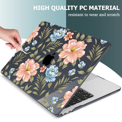 Mektron Case for 2026 MacBook Neo 13-inch A18 Pro chip A3404 Laptop Cover with 13-inch (Diagonal) Liquid Retina Display+ Keyboard Cover+ Screen Protector, Flower C400 - color: Flower C400
