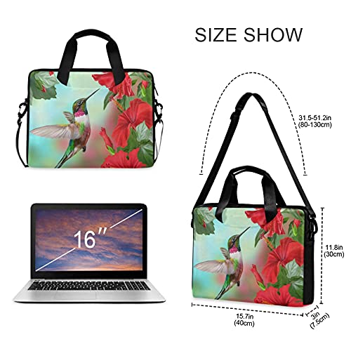 Spring Bird Hummingbird Laptop Bag Case 13 14 15.6 inch Laptop Messenger Bag Crossbody Briefcase for Men Women with Shoulder Strap Handle - color: Multi03