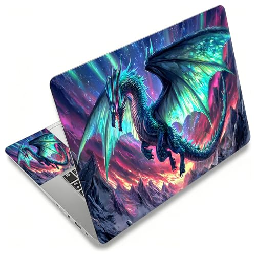 Laptop Skin Sticker Decal, Universal Reusable Vinyl Laptop Cover for 12" 13" 13.3" 14" 15" 15.4" 15.6" Notebook PC, Waterproof Scratch-Resistant with 2 Wrist Pads, Easy to Apply & Remove,K Dragon - color: K Dragon