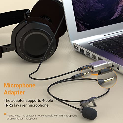 Cubilux USB A to Dual 3.5mm Headphone Splitter with DAC - USB to Double Stereo Audio Adapter - Compatible with Lenovo HP Dell Asus Computer Laptop PC