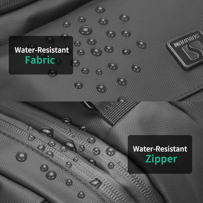 Expandable Business Backpack with 17" Laptop Compartment - Waterproof, Airline Approved, 33L-42L Capacity, for Work & Travel, Black - color: Black