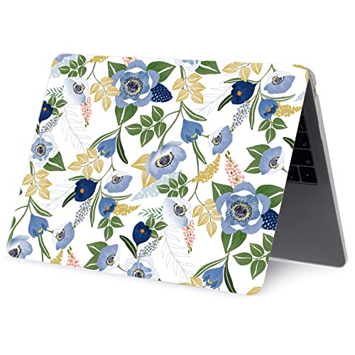 LanBaiLan Laptop Plastic Hard Shell Protective Case, Compatible for New MacBook Air 13 inch 2020 2019 2018 Release A2337 M1 A2179 A1932 Retina Display with Touch ID & Keyboard Cover, Flower Design - color: Flower Design