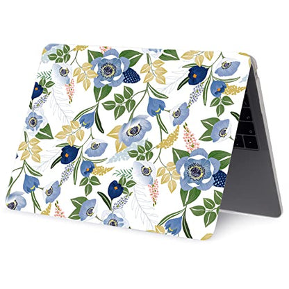 LanBaiLan Laptop Plastic Hard Shell Protective Case, Compatible for New MacBook Air 13 inch 2020 2019 2018 Release A2337 M1 A2179 A1932 Retina Display with Touch ID & Keyboard Cover, Flower Design - color: Flower Design