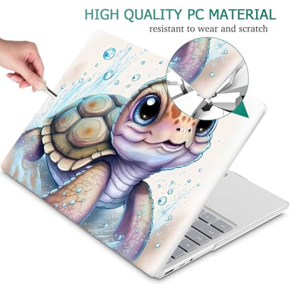Mektron Surface Laptop Go 12.4 inch Case Compatible with Go 3/2/1 Microsoft Surface Laptop 12.4" Cover 2023-2020 Releases Model 1943/2013 Plastic Hard Shell Case with Screen Protector, Cute Turtle - color: Cute Turtle