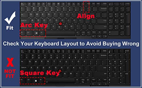 Keyboard Cover for 15.6" Lenovo ThinkPad E15 E580 E590 E595, ThinkPad L15 Gen 2 1 L580 L590 |ThinkPad 15 P51S P52 P52S P53 P72 P73 T15 T15p T570 T575 T580 T590 with Numeric Keypad US Layout -GPink - color: GradualPink