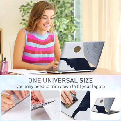 12.1-15.6 Inch Laptop Skin Decal, Universal Reusable Vinyl Laptop Cover Sticker, Waterproof Art Decal Protector - Mountain and Moon - color: Mountain and Moon