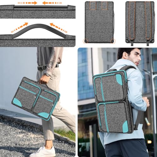 Hseok Laptop Case 15 15.6 16 inch Sleeve with Handle and Hidden Straps,Compatible with MacBook Neo 16",MacBook Pro Air 16" 15", 360°Protective PC Briefcase with 4 Pockets for Accessories,Sapphire - color: Sapphire
