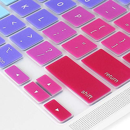 ProElife Keyboard Cover Skin for 2020 MacBook Air 13 Inch (Model: A2337 with Apple M1 Chip and A2179, U.S Layout) with Touch ID Keyboard Accessories Protector (Rainbow) | Rainbow, U.S. Layout, Non-interference Design for ID Key, Dust-Proof, Silicone Prote