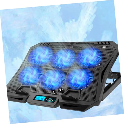 HOMSFOU Laptop Cooling Pad with 6 Quiet Fans 15.6 Inch Adjustable Speed Blue Light Laptop Stand Cooler for Gaming and Office Use