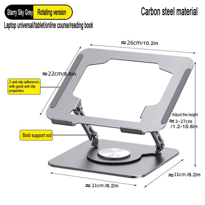 Adjustable Laptop Stand，Laptop Stand with 360 Rotating Base，Ergonomic Notebook Stand, Foldable Portable Notebook Stand Suitable for laptops/Tablets.