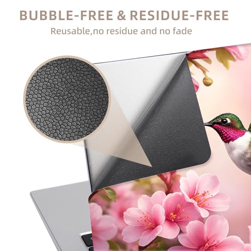 Universal Laptop Skin Sticker for 12/13/14/15.6 Inch Laptops, Reusable Vinyl Laptop Decal Cover, Waterproof Scratch Resistant Notebook Skin with 2 Wrist Pads,Garden Hummingbird - color: Garden Hummingbird