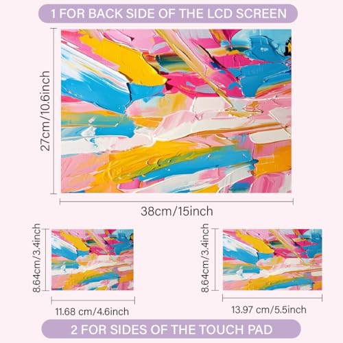 CREATCABIN Colours Laptop Skin Sticker Decal Netbook Skin Sticker Notebook Art Decal 12" 13" 13.3" 14" 15" 15.4" 15.6" Universal Laptop Protector Cover Waterproof Scratchproof Removable Easy to Apply - style: Colours