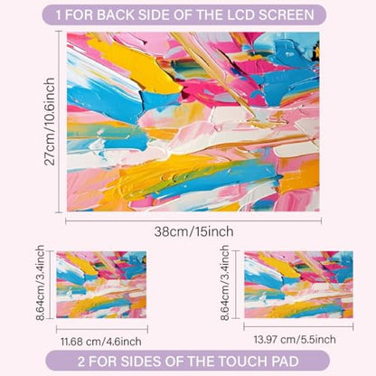 CREATCABIN Colours Laptop Skin Sticker Decal Netbook Skin Sticker Notebook Art Decal 12" 13" 13.3" 14" 15" 15.4" 15.6" Universal Laptop Protector Cover Waterproof Scratchproof Removable Easy to Apply - style: Colours