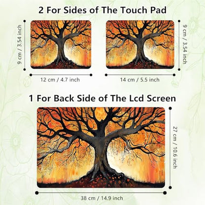 Laptop Skin Sticker Decal, Universal Reusable Vinyl Laptop Cover for 12" 13" 13.3" 14" 15" 15.4" 15.6" Notebook PC, Waterproof Scratch-Resistant with 2 Wrist Pads, Easy to Apply & Remove,Art Trees - color: Art Trees