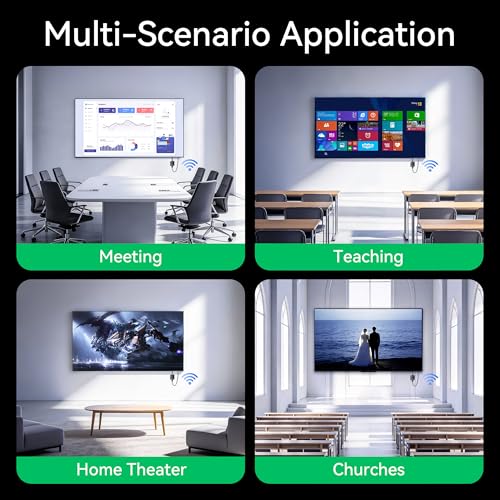 USB C Wireless HDMI Transmitter and Receiver, 165 FT/50M Plug & Play Portable 5G+2.4G Extender 4K Decode Input 1080P@60Hz Output for Video and Audio to Monitor from PC/Projector/TV Box
