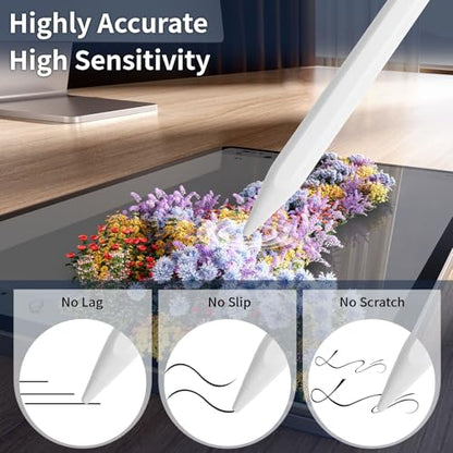 2-in-1 Stylus, Stylus Pen for Touchscreen,High Sensitivity & Precision | Touchscreen Suitable for iPad/iPhone/Samsung/Android Smartphone and Tablets, Compatible with All Touchscreen - color: White