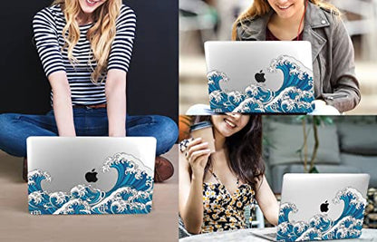 CISSOOK Compatible with MacBook Air 13.6 inch Case M2 M3 M4 M5 Ocean | A3449 A3240 A3113 A2681, 5in1 Set Hard Shell Case Keyboard Cover for MacBook Air 13 inch 2022 - 2026, Great Wave - color: Air13.6inch-Great Wave