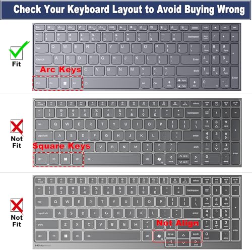 Keyboard Cover for Lenovo Yoga 7i 15.6" 16", Ideapad 3/Idepad 3i/Ideapad 5/Ideapad 5 15.6 17.3, Lenovo Flex 5 15.6, Yoga Slim 7 15, ideaPad Slim 7 15.6, ThinkBook 15/15P G2 G3 G4 -Black - color: Black