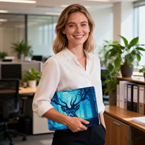 Universal Laptop Skin Sticker Decal for 11.6”12" 13" 13.3" 14" 15" 15.4" 15.6" Reusable Waterproof Scratch-Scratch Resistant Protective Vinyl Laptop Notebook Skin Stickers - Blue Forest Deer - color: Blue Forest Deer