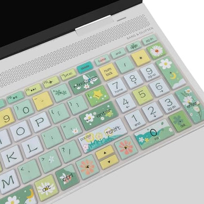 Keyboard Cover for HP Envy x360 15m-bp/bq /2020 2019 HP Pavilion 15/ HP Pavilion x360 15.6” Series/HP Envy 17 17.3" Series/HP Laptop 15t 17t 17-ca0011nr 17-by0040nr, Spring Flowers - color: Spring Flowers