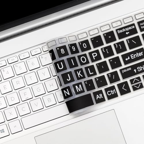 Keyboard Cover for HP 15.6 Laptop 15-fc 15-fd Series, HP Pavilion 15-eg 15-eh 15-er Series, HP 15-fc0093dx 15-fd0083wm 15t-fd000 15z-fc000 15-fd0213nr 15-fc0013od 15-fc0081nr 15t-eg300 - color: GradientBlack（Bigletters）