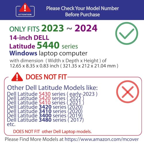 mCover Case ONLY Compatible for 2023～2024 14" Dell Latitude 5440 5450 Series/Precision 3480 3490 Series Windows Notebook Computer (NOT Fitting Any Other Dell Models) - Aqua - color: Aqua