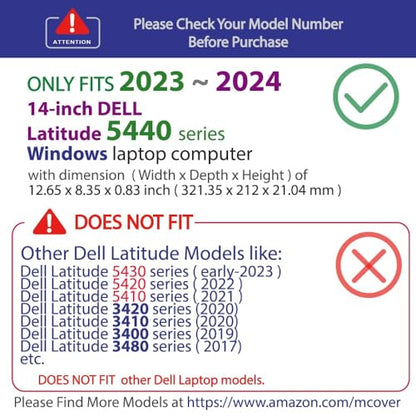 mCover Case ONLY Compatible for 2023～2024 14" Dell Latitude 5440 5450 Series/Precision 3480 3490 Series Windows Notebook Computer (NOT Fitting Any Other Dell Models) - Aqua - color: Aqua
