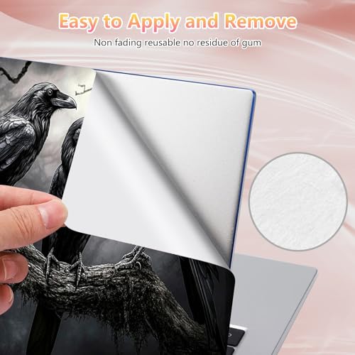 Laptop Skin Sticker Decal 12" 13" 13.3" 14" 15" 15.6",Waterproof Scratch Resistant Vinyl,Reusable Easy to Apply,for MacBook HP Dell Notebooks Netbooks Laptop,2 Wrist Pads,Black Crow Tree - color: Black Crow Tree