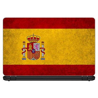 Flags | Custom Fit Made to Order Laptop Notebook Skin Vinyl Sticker Cover Decal Fits 13.3" 14" 15.6" 16" HP Lenovo Apple Mac Dell Compaq Acer Flag Spain Grunge Distressed Country - color: Style 19