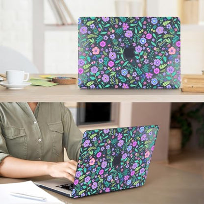 Compatible with MacBook Neo Case 13 inch 2026 Release Model A3404 with A18 Pro Chip, Precision Fit & Anti-Crack Hard Shell Pattern Case & Keyboard Cover&Screen Protector&Webcam Cover, Florals - color: Florals