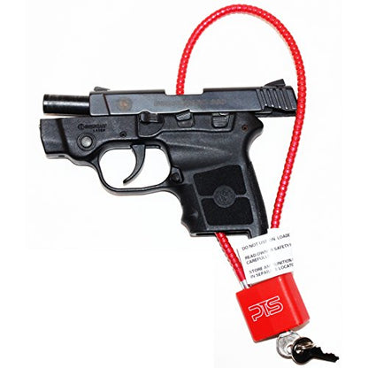 Cable Gun Lock with Key (15") - Keyed Alike - California Approved Safety Device - Secures Pistol, Rifle, Shotgun, Revolver, and Other Firearm Types (5 Pack)