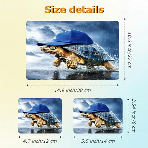 Universal Laptop Skin Sticker with 2 Wrist Pad Decals, 3-Piece Removable Vinyl Laptop Cover, Turtle Blue Hat Waterproof Anti-Scratch, Easy-Trim Fit for 13.3" 14" 15.6" Laptops - color: Turtle Blue Hat