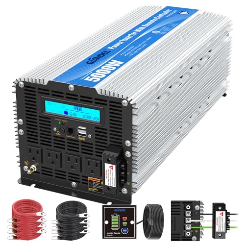 5000Watt Power Inverter ETL UL458 Listed Inverter 5000 W Converts 12V to 120 Vac with 40 Amps Hardwire Terminal and 4 AC Sockets Plus 30FT Wired Remote for Off Grid Solar System Truck RVs Emergency - size: 5000 W - ETL