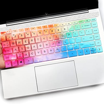 Keyboard Cover for HP Laptop 14 & HP Pavilion x360 14m-dw 14m-dy 14-dv, HP 14m-dw1010wm dw1023dx dw1033dx 14m-dy0033dx 14m-dy0023dx 14m-dy0013dx 14m-dw1013dx dw0023dx dw0033dx-Colorful - color: Colorful