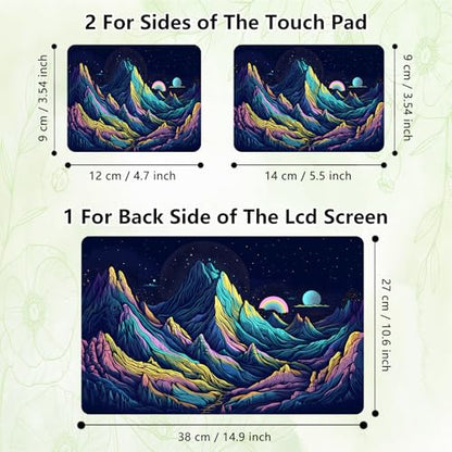 Laptop Skin Sticker Decal, Universal Reusable Vinyl Laptop Cover for 12" 13" 13.3" 14" 15" 15.4" 15.6" Notebook PC, Reusable Waterproof Scratch-Resistant with 2 Wrist Pads,Art Mountains Desert - color: Art Mountains Desert