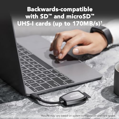 Lexar Dual-Slot SD/Micro SD Card Reader, Up to 312MB/s Read, USB-C | Works w/ USB-C Computers, Compact, LED Activity Indicator, UHS-I Backwards Compatible, LRW470U-RNHNU - style: MicroSD / SD Dual-Slot USB-C