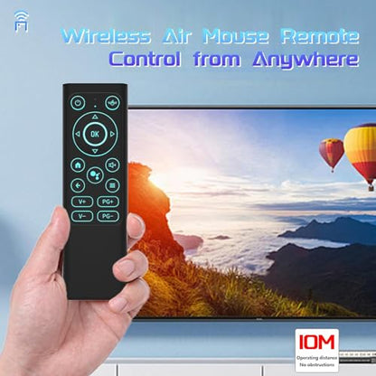 iPazzPort Air Mouse & PC Remote Keyboard: Bluetooth & 2.4G Backlit | Rechargeable • Aluminum Alloy Design • Compatible with Laptop, Android TV Box, HTPC