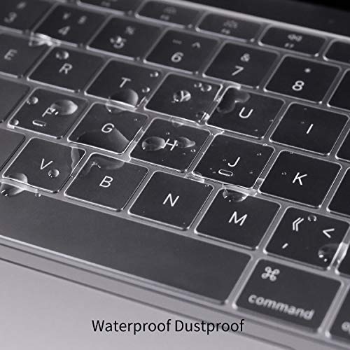 CaseBuy Premium Ultra Thin Keyboard Cover for 2019 2018 Release MacBook Air 13 Inch A1932 with Touch ID Soft-Touch TPU Keyboard Protective Skin - color: Clear, size: MacBook Air 13"(2019-2018)