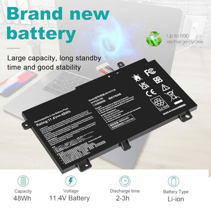 B31N1726 Laptop Battery for Asus FX80 FX80G FX80GD FX80GE FX80GM FX86 FX86FE FX86FM TUF FX504 FX504GE FX504GM FX505 FX505DT FX505DY FX505GE FX505GD FX505GM FA506IU A17 FA706II B31BNEH B31BN91 A41LK9H - size: 7.28*3.77*0.31inch B31N1726