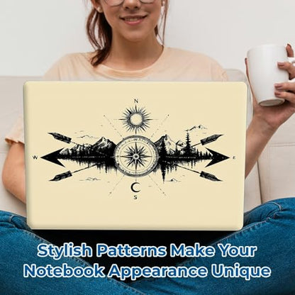 Reusable Universal Laptop Skin Sticker, Cut to Fit for 11.6–15.6 Inch Laptops, Waterproof Protective Film, No-Residue - Mountain Compass Reflection - color: Mountain Compass Reflection