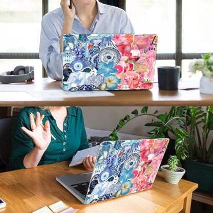 for MacBook Neo Case 13 inch 2026 A18 Pro (A3404), Anti-Scratch Protective Pattern Hard Shell Case, Trendy Laptop Cover with Keyboard Cover+Screen Film+Trackpad Film,Blue Pink Escape ﻿ - color: Blue Pink Escape
