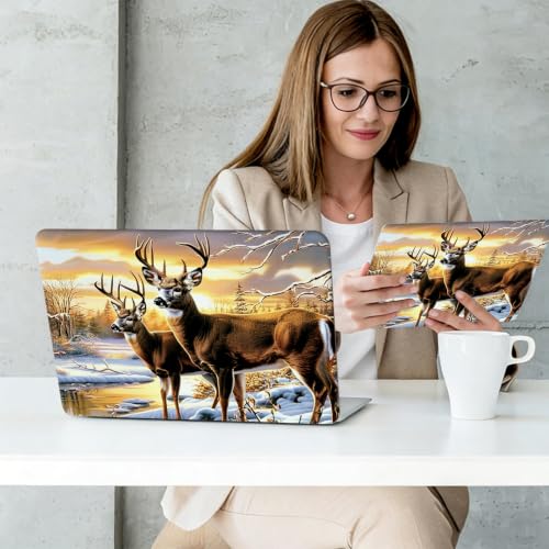 Laptop Skin Sticker Decal Cover,Two Deer in The Winter Snow | DIGTIALL Universal Laptop Skin Sticker, Waterproof Removable Notebook Decal Protector Cover for 12 13 14 15 Inch Laptops - color: Two Deer In The Winter Snow
