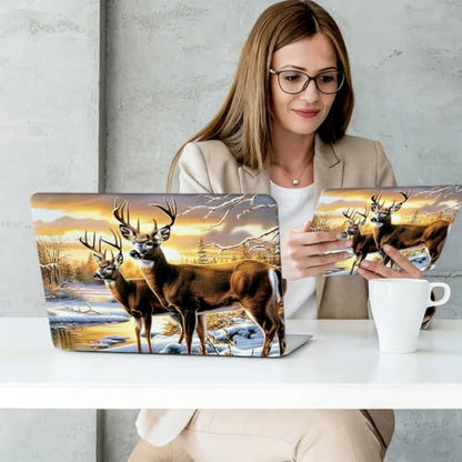 Laptop Skin Sticker Decal Cover,Two Deer in The Winter Snow | DIGTIALL Universal Laptop Skin Sticker, Waterproof Removable Notebook Decal Protector Cover for 12 13 14 15 Inch Laptops - color: Two Deer In The Winter Snow