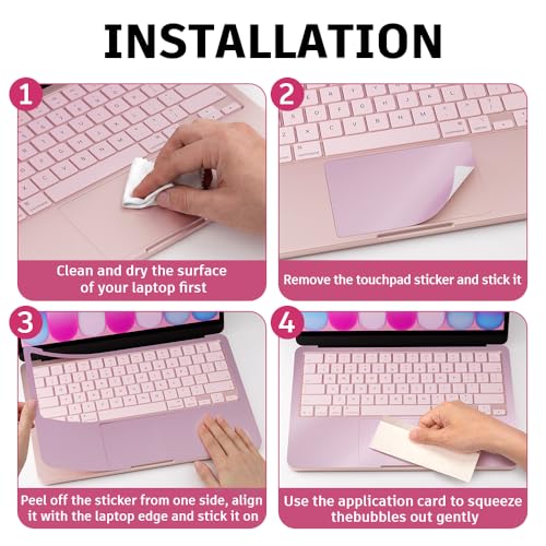 Palm Rest Decal for MacBook Neo Vinyl Skin | Scratch-Resistant with Trackpad Protector,Removable Fingerprint-Resistant Keyboard Edge Skin (Pink) - color: Pink