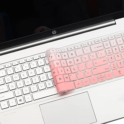 Keyboard Cover for 17.3 HP Laptop 17 17-cp 17z-cp 17-cp1035cl 17-cp2124od 17-cp0004dx 17-cp0035cl cp0097nr 17-cp0002ds 17-cp1124od 17-cp3005dx cp2099nr 17-cp3055cl cp0011ds cp0025cl cp3047nr cp0700dx - color: GradualPink(Regular Letters)