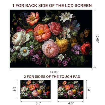DINKY Laptop Skin Sticker Decal, 12" 13" 13.3" 14" 15" 15.4" 15.6 inch Laptop Universal Reusable Vinyl Skin Stickers Cover Art Decal Notebook PC Personalized Protector-Flora - color: Flora