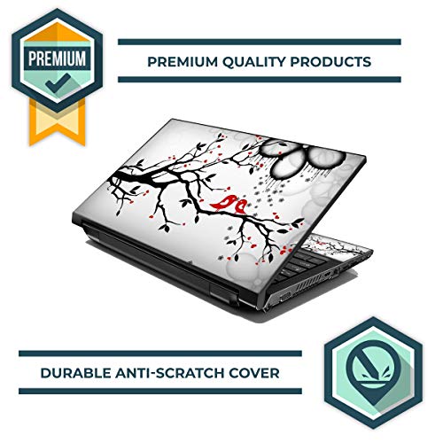 LSS 15 15.6 Inches Laptop Notebook Skin Sticker with 2 Wrist Pads - Reusable Cover Protector Vinyl Sticker Cover Decal Fits 13" - 16" HP Asus Acer Samsung - Abstract Purple Pattern - color: Abstract Purple Pattern, size: 13" - 16"