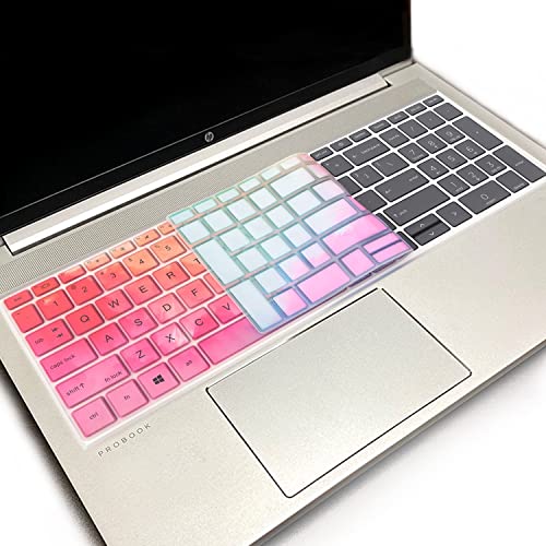 Keyboard Cover for 15.6 inch HP ProBook 450 G8 G9 G10/ 455 G8 G9 G10/ 650 G8/HP Zbook Power G8 G9 Keyboard Skin(NOT fit HP ProBook 450/455/650 G6 G7)-Colorful - color: Colorful